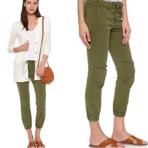 Nili Logan Army Green Cropped Cargo Pants
